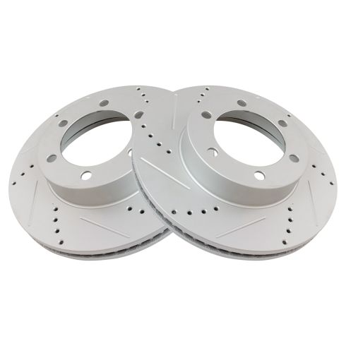 Toyota Sequoia Tundra Front Driver & Passenger Side 2 Piece Premium G-Coated Brake Rotor Set TRQ Performance BRA74672
