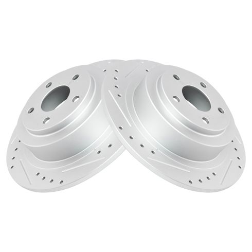 Subaru Baja Legacy Outback Rear Driver & Passenger Side 2 Piece Premium G-Coated Brake Rotor Set TRQ Performance BRA74673