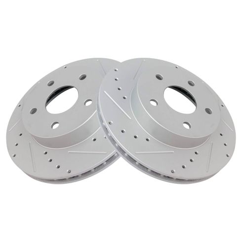 1999-04 Jeep Grand Cherokee Front Driver & Passenger Side 2 Piece Premium G-Coated Performance Brake Rotor Set TRQ Performance BRA74691