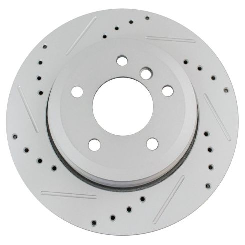 BMW 525i 528i 530i Rear Driver & Passenger Side 2 Piece Premium G-Coated Brake Rotor Set TRQ Performance BRA74697