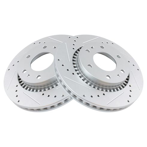 Chevrolet GMC Buick Isuzu Front Driver & Passenger Side 2 Piece Premium G-Coated Brake Rotor Set TRQ Performance BRA74698
