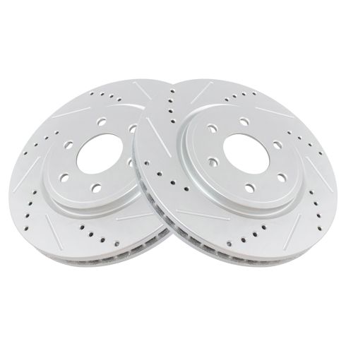 Nissan Suzuki Front Driver & Passenger Side 2 Piece Premium G-Coated Brake Rotor Set TRQ Performance BRA74723
