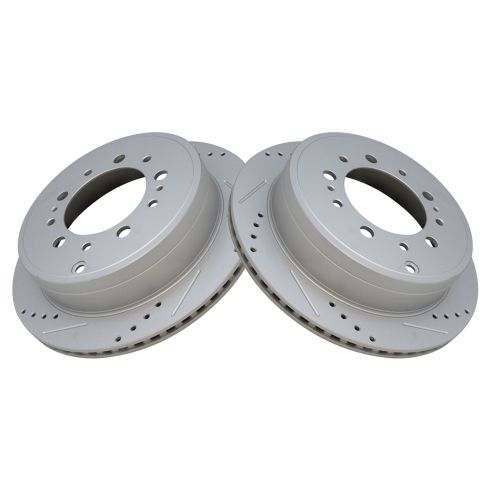 Toyota Lexus Rear Driver & Passenger Side 2 Piece Premium G-Coated Brake Rotor Set TRQ Performance BRA74730