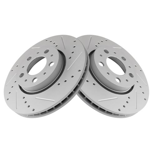 Volvo S60 S80 V70 XC70 Front Driver & Passenger Side 2 Piece Premium G-Coated Brake Rotor Set TRQ Performance BRA74741