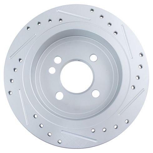 Mini Cooper Rear Driver & Passenger Side 2 Piece Premium G-Coated Brake Rotor Set TRQ Performance BRA74745
