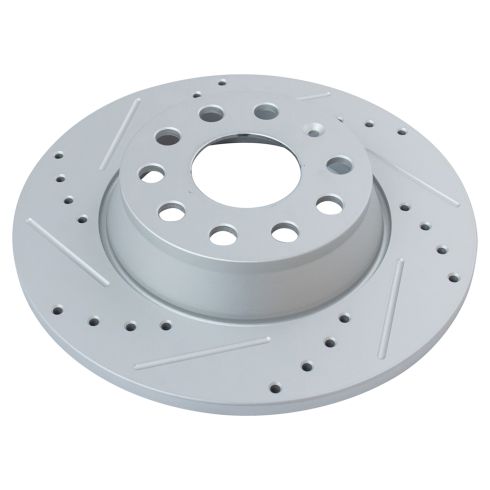 VW Audi Rear Driver & Passenger Side 2 Piece Premium G-Coated Brake Rotor Set TRQ Performance BRA74752