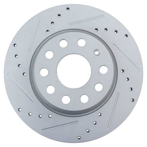 VW Audi Rear Driver & Passenger Side 2 Piece Premium G-Coated Brake Rotor Set TRQ Performance BRA74752