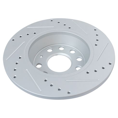 VW Audi Rear Driver & Passenger Side 2 Piece Premium G-Coated Brake Rotor Set TRQ Performance BRA74752