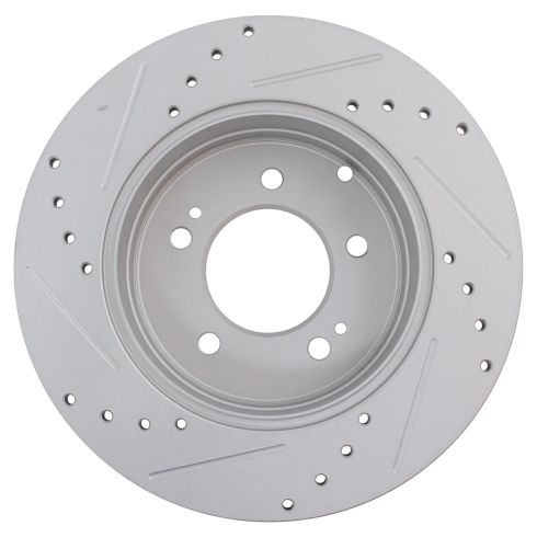 Hyundai Kia Rear Driver & Passenger Side 2 Piece Premium G-Coated Brake Rotor Set TRQ Performance BRA74825