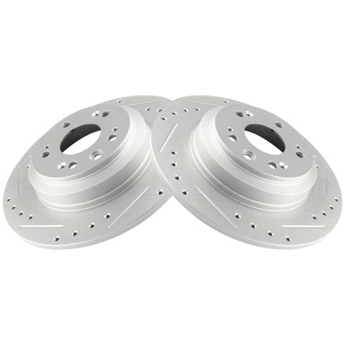 2009-14 Acura TL Rear Driver & Passenger Side 2 Piece Premium G-Coated Performance Brake Rotor Set TRQ Performance BRA74831