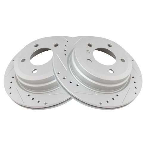 BMW 325Xi 328i 328i xDrive 328xi X1 Rear Driver & Passenger Side 2 Piece Premium G-Coated Brake Rotor Set TRQ Performance BRA74848