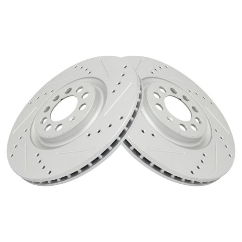 VW Golf Jetta Audi TT TT Quattro Front Driver & Passenger Side 2 Piece Premium G-Coated Brake Rotor Set TRQ Performance BRA74850