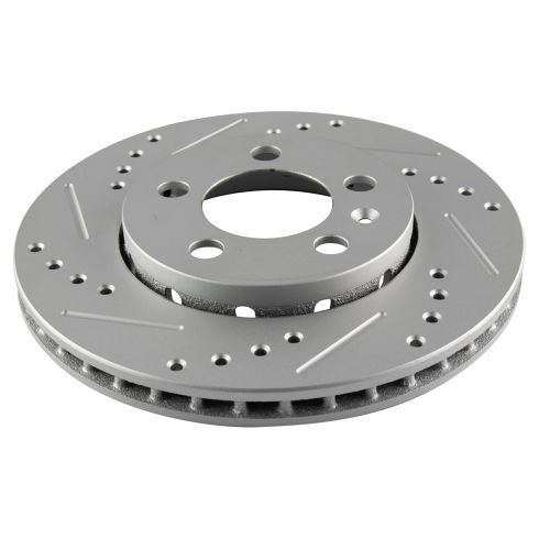 VW Golf Jetta R32 Audi TT Quattro Rear Driver & Passenger Side 2 Piece Premium G-Coated Brake Rotor Set TRQ Performance BRA74854