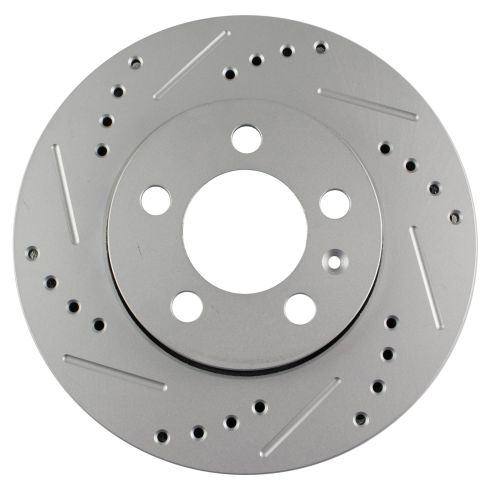 VW Golf Jetta R32 Audi TT Quattro Rear Driver & Passenger Side 2 Piece Premium G-Coated Brake Rotor Set TRQ Performance BRA74854