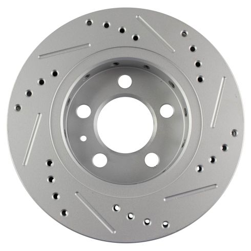 VW Golf Jetta R32 Audi TT Quattro Rear Driver & Passenger Side 2 Piece Premium G-Coated Brake Rotor Set TRQ Performance BRA74854