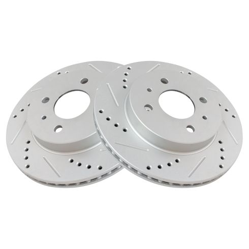 Saturn Front Driver & Passenger Side 2 Piece Premium G-Coated Brake Rotor Set TRQ Performance BRA74882