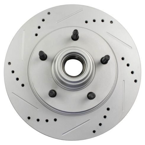 1997-98 Ford F150 Truck Rear Wheel Drive Front Driver & Passenger Side with 2 Wheel ABS Brakes 2 Piece Premium G-Coated Performance Brake Rotor Set TRQ Performance BRA74895