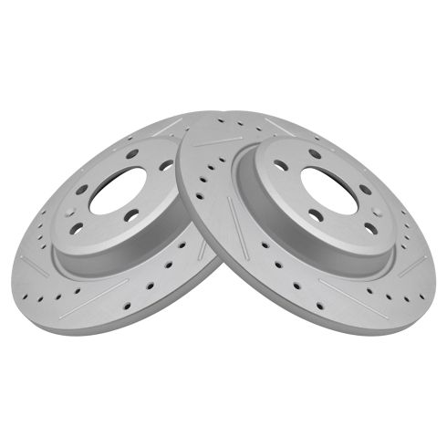 Audi Rear Driver & Passenger Side 2 Piece Premium G-Coated Brake Rotor Set TRQ Performance BRA74932