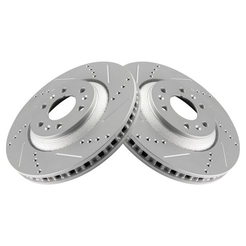 2004-09 Cadillac SRX Front Driver & Passenger Side 2 Piece Premium G-Coated Performance Brake Rotor Set TRQ Performance BRA74936