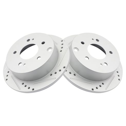 Mitsubishi Eclipse Galant Rear Driver & Passenger Side 2 Piece Premium G-Coated Brake Rotor Set TRQ Performance BRA74944