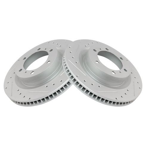 Toyota 4Runner Lexus GX460 Front Driver & Passenger Side 2 Piece Premium G-Coated Brake Rotor Set TRQ Performance BRA74952