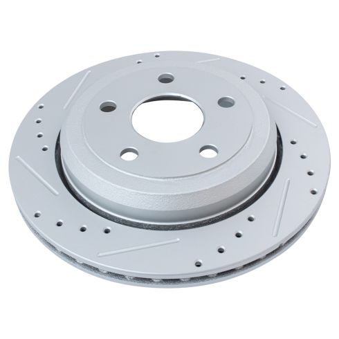 Jeep Dodge Rear Driver & Passenger Side 2 Piece Premium G-Coated Brake Rotor Set TRQ Performance BRA74980