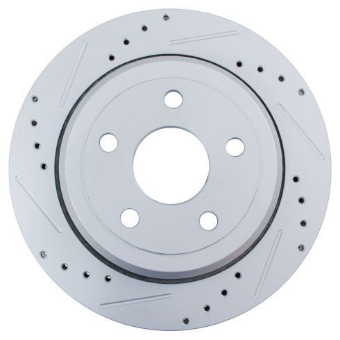Jeep Dodge Rear Driver & Passenger Side 2 Piece Premium G-Coated Brake Rotor Set TRQ Performance BRA74980