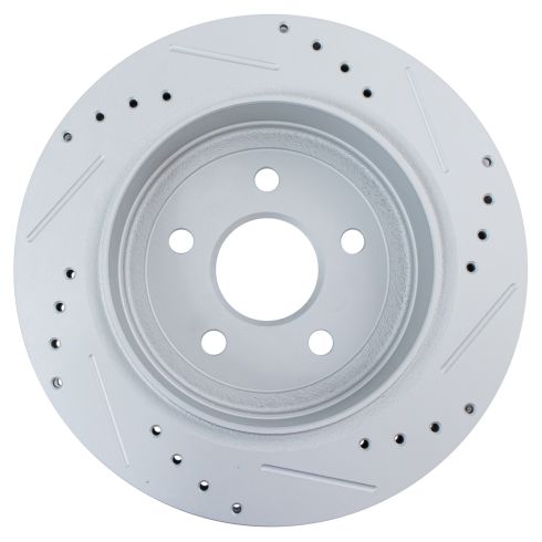 Jeep Dodge Rear Driver & Passenger Side 2 Piece Premium G-Coated Brake Rotor Set TRQ Performance BRA74980