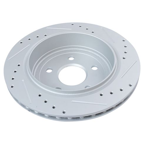 Jeep Dodge Rear Driver & Passenger Side 2 Piece Premium G-Coated Brake Rotor Set TRQ Performance BRA74980