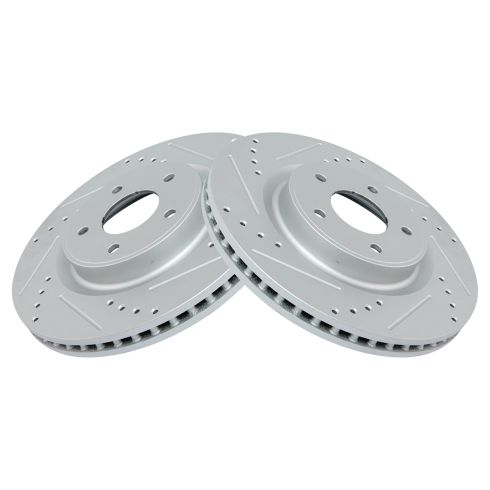 Nissan Infiniti Front Driver & Passenger Side 2 Piece Premium G-Coated Brake Rotor Set TRQ Performance BRA74989