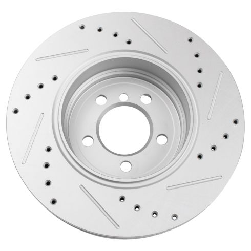 BMW 745i 745Li 760i 760Li Rear Driver & Passenger Side 2 Piece Premium G-Coated Brake Rotor Set TRQ Performance BRA75005