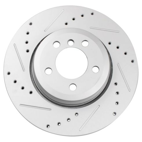 BMW 745i 745Li 760i 760Li Rear Driver & Passenger Side 2 Piece Premium G-Coated Brake Rotor Set TRQ Performance BRA75005