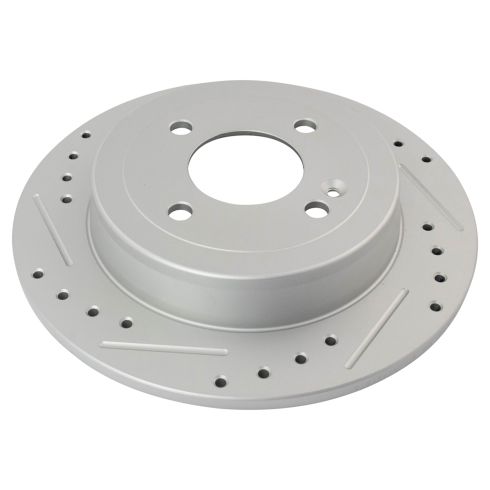 Hyundai Accent Kia Rio Rear Driver & Passenger Side 2 Piece Premium G-Coated Brake Rotor Set TRQ Performance BRA75023