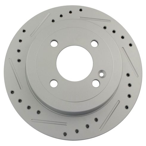Hyundai Accent Kia Rio Rear Driver & Passenger Side 2 Piece Premium G-Coated Brake Rotor Set TRQ Performance BRA75023