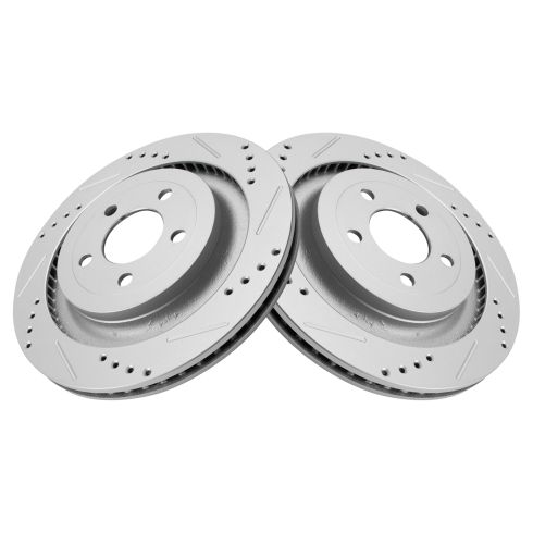 Ford Mustang Rear Driver & Passenger Side 2 Piece Premium G-Coated Brake Rotor Set TRQ Performance BRA14464