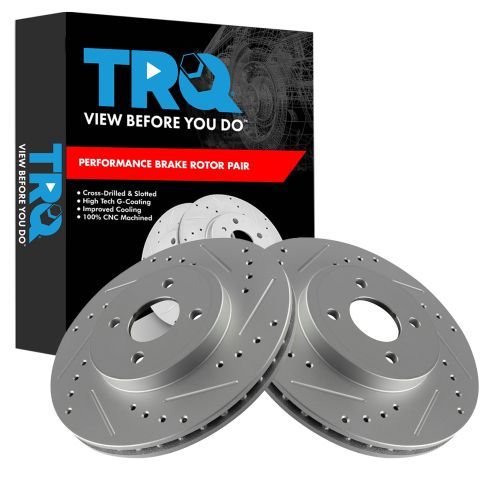2002-04 Ford Focus SVT Front Driver & Passenger Side 2 Piece Premium G-Coated Performance Brake Rotor Set TRQ Performance BRA75037