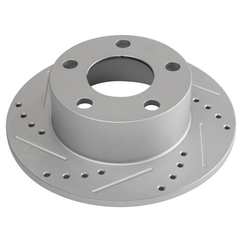 VW Audi Rear Driver & Passenger Side 2 Piece Premium G-Coated Brake Rotor Set TRQ Performance BRA75046