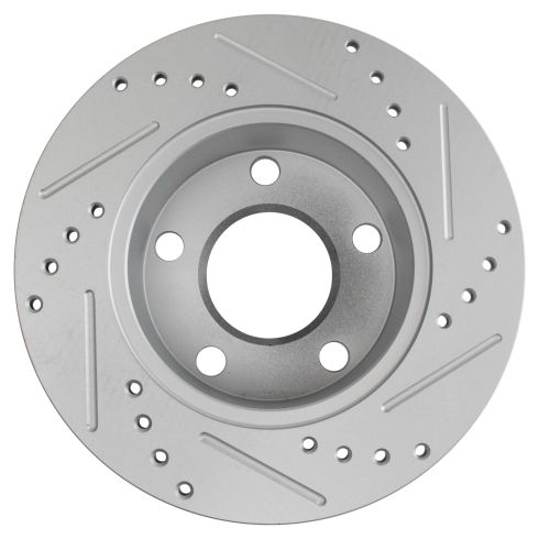 VW Audi Rear Driver & Passenger Side 2 Piece Premium G-Coated Brake Rotor Set TRQ Performance BRA75046