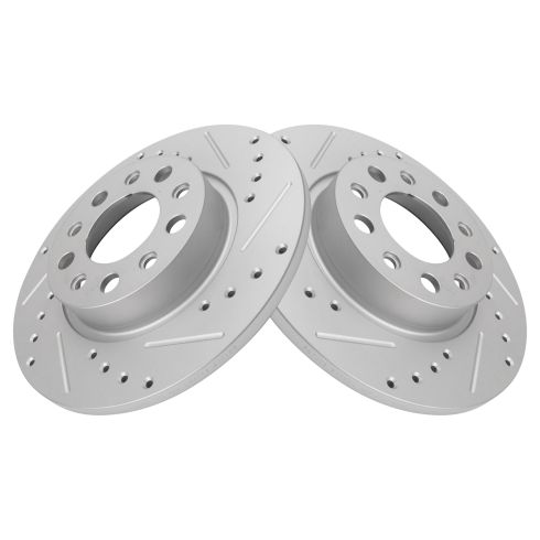 Jeep Dodge Fiat Rear Driver & Passenger Side 2 Piece Premium G-Coated Brake Rotor Set TRQ Performance BRA70560