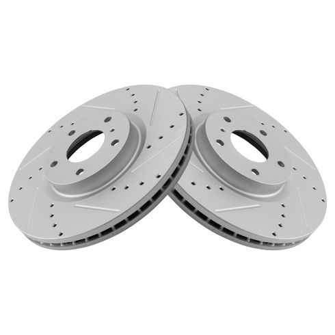 Nissan Infiniti Front Driver & Passenger Side 2 Piece Premium G-Coated Brake Rotor Set TRQ Performance BRA70567
