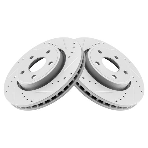 Jeep Grand Cherokee Dodge Durango Front Driver & Passenger Side 2 Piece Premium G-Coated Brake Rotor Set TRQ Performance BRA70576