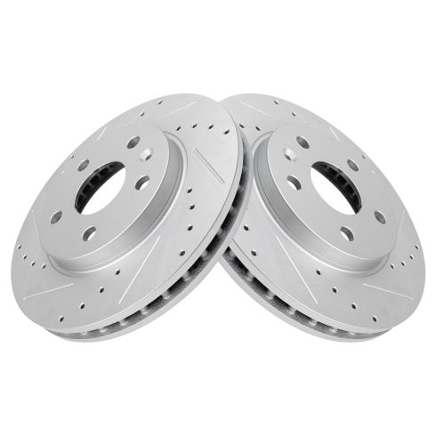 Chevrolet Buick Front Driver & Passenger Side 2 Piece Premium G-Coated Brake Rotor Set TRQ Performance BRA19831