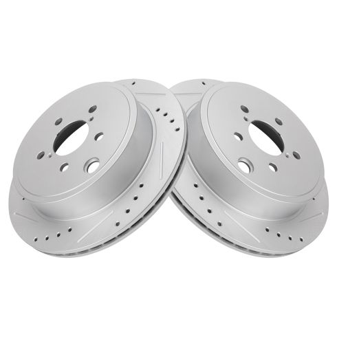 Toyota Subaru Scion Rear Driver & Passenger Side 2 Piece Premium G-Coated Brake Rotor Set TRQ Performance BRA19813