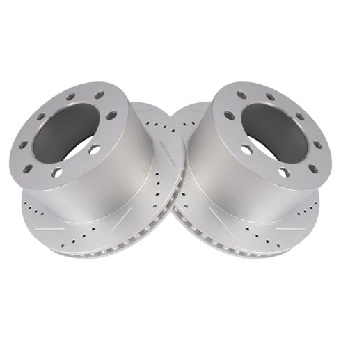 Dodge Ram 2500 3500 Rear Driver & Passenger Side 2 Piece Premium G-Coated Brake Rotor Set TRQ Performance BRA19816