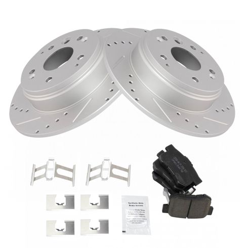 Honda Element Acura TL Rear Ceramic Premium G-Coated Brake Pad & Rotor Kit TRQ Performance BKA12090