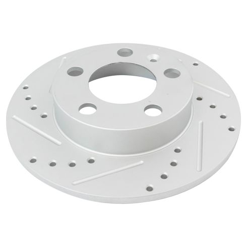VW Audi Rear Semi-Metallic Premium G-Coated Brake Pad & Rotor Kit TRQ Performance BKA12117
