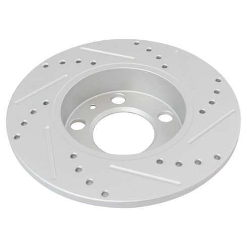 VW Audi Rear Semi-Metallic Premium G-Coated Brake Pad & Rotor Kit TRQ Performance BKA12117