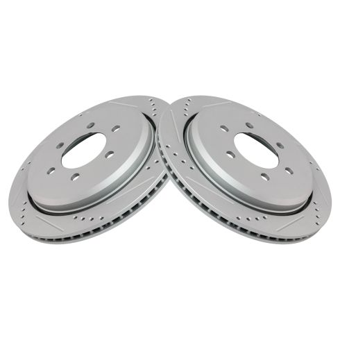 2003-06 Ford Expedition Lincoln Navigator Rear Ceramic Premium G-Coated Brake Pad & Rotor Kit TRQ Performance BKA12126