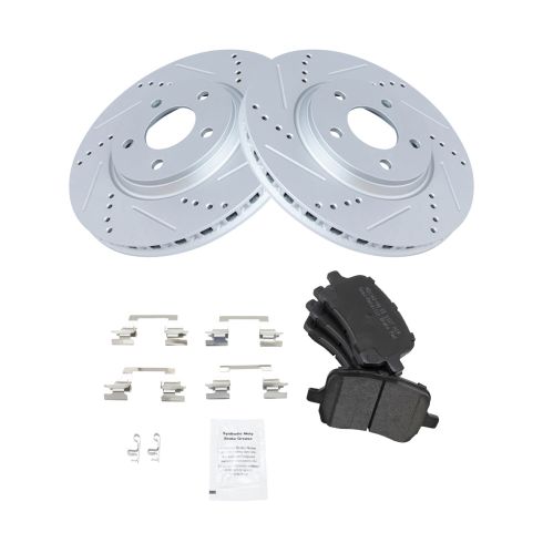 Chevrolet Pontiac Saturn Front Semi-Metallic Premium G-Coated Brake Pad & Rotor Kit TRQ Performance BKA12207