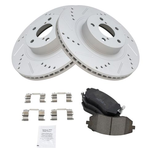 Subaru Front Ceramic Premium G-Coated Brake Pad & Rotor Kit TRQ Performance BKA12337